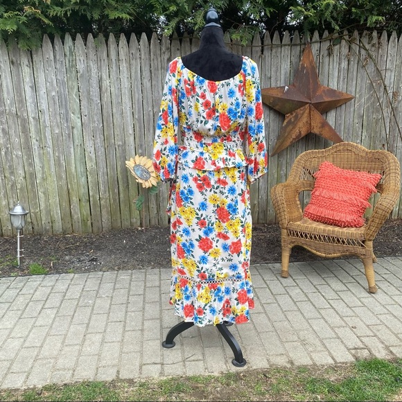 Lost + Wander Floral Print Wrap Skirt And Puff Sleeve Blouse Set NWT - Picture 9 of 16